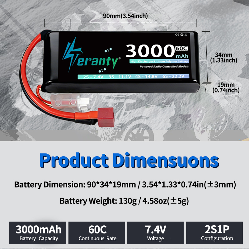 Pin Lipo TERANTY 2S 3000mAh 7. - đánh giá và giá Drone Battery 3S