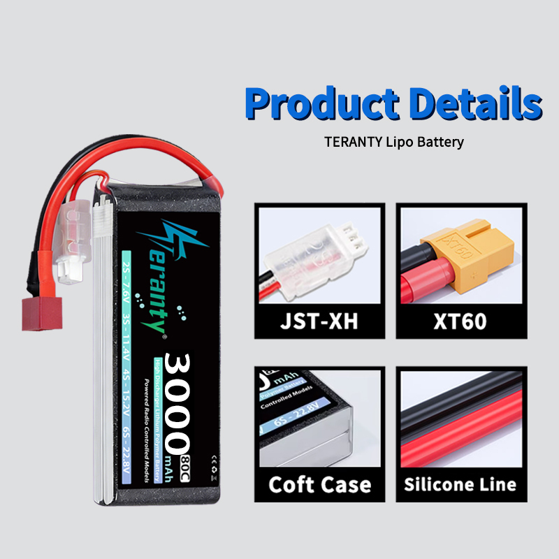 Pin Lipo TERANTY 2S 3000mAh 7. - đánh giá và giá Drone Battery 3S
