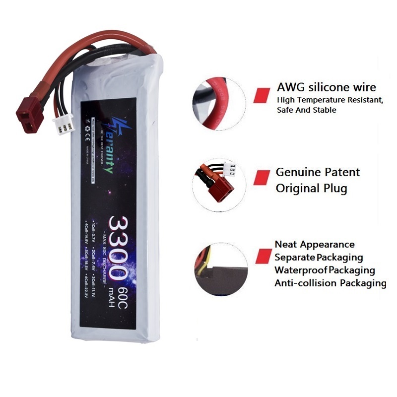 Pin LiPo 2S 7.4V 3300mAh 60C D - đánh giá và giá Drone Battery 3S