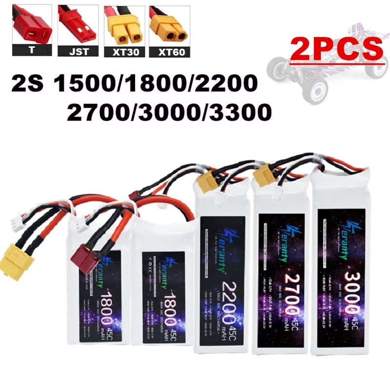 2 CÁI Pin Lipo 2S 7.4V 1500mAh - đánh giá và giá Drone Battery 3S