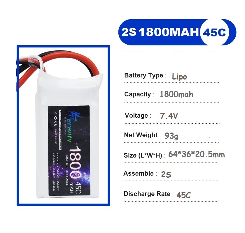 2 CÁI Pin Lipo 2S 7.4V 1500mAh - đánh giá và giá Drone Battery 3S
