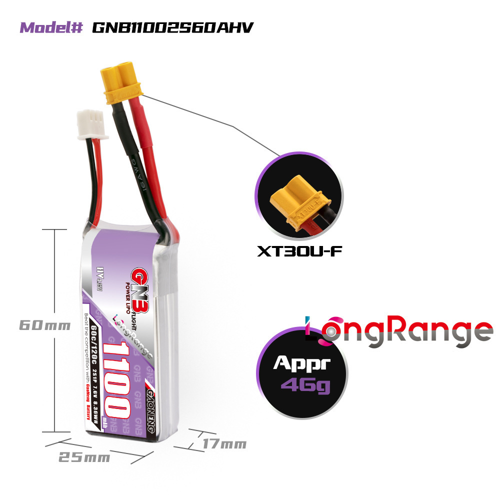 Pin Lipo GNB 1100mAh 2S 3S 4S  - đánh giá và giá Drone Battery 3S